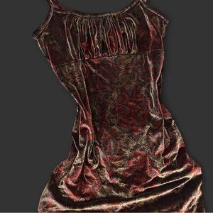Velvet Paisley Slip Dress